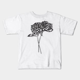 Hydrangea linedrawing Kids T-Shirt